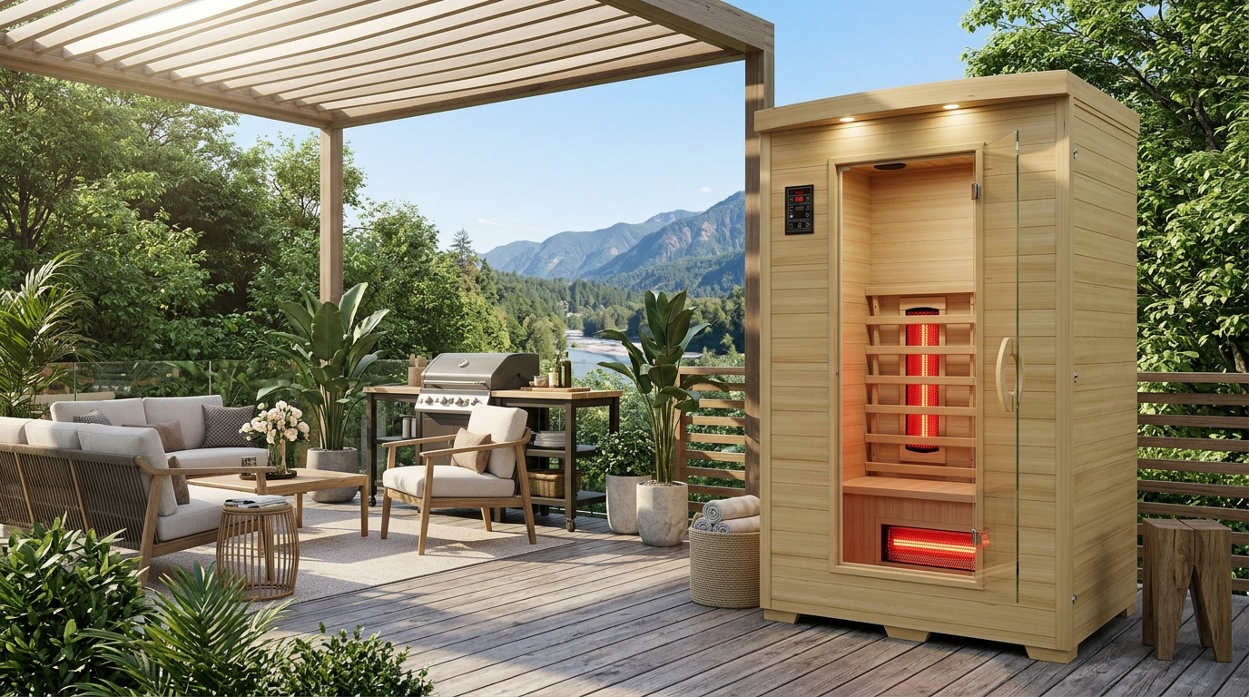 Sauna on outdoor terrace