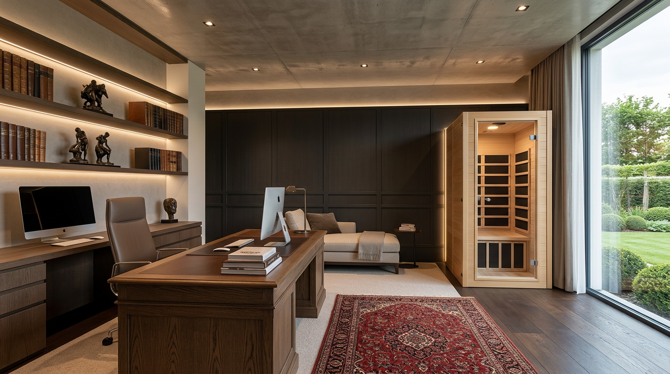 Sauna in luxury home office