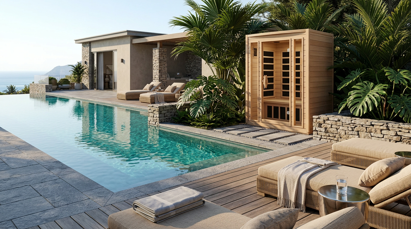 Sauna near poolside