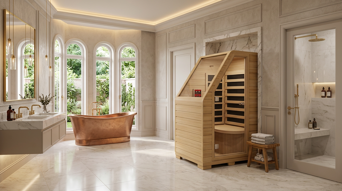 Sauna in luxury bathroom